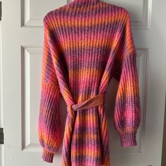 Vici Pink and Orange Knit Cardigan Sweater - Picture 2 of 4